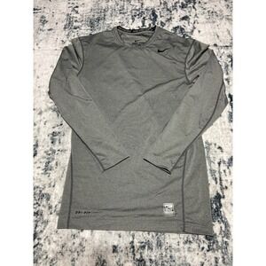 Nike Pro Combat Dri Fit Compression Long Sleeve Shirt Mens XL Gray